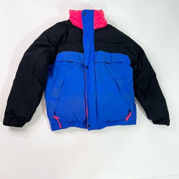 Pierson Vintage Ski Puffer Jacket Mens Small Black Feather Down Insulation - Picture 1 of 11